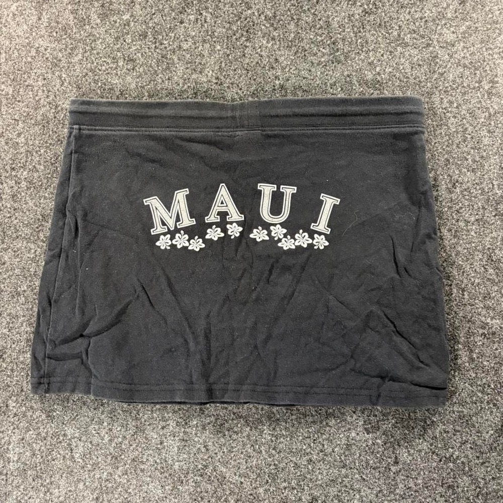 Attitude Maui Mini Skirt Womens XL Black Y2K Vintage Hawaiian Tropical Beach